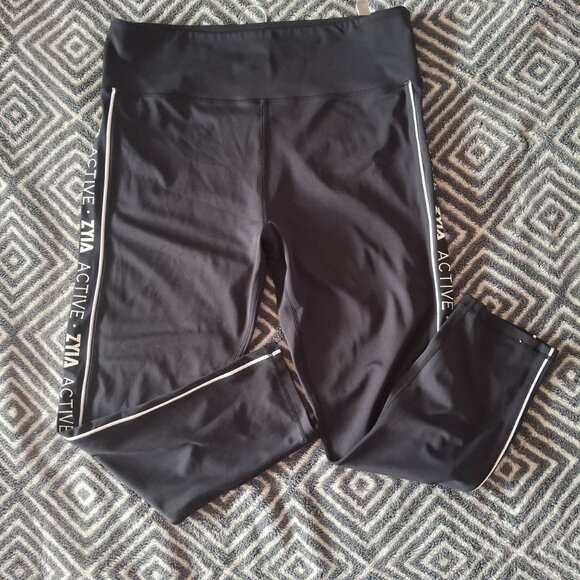 ZYIA Active Light N Tight Hi-Rise 78 Leggings Black Logo Stripe, Size 20 - Picture 5 of 6